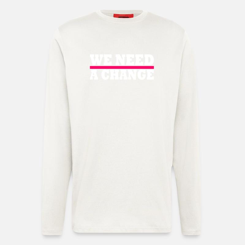 We need a change - Manches longues bio décontracté fabriqué en UE - OFF WHITE