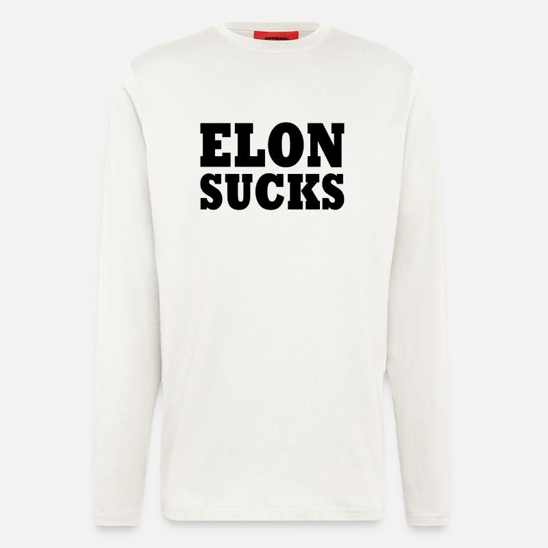 Elon sucks - Langarmshirt - made by SPREAD  - OFF WHITE