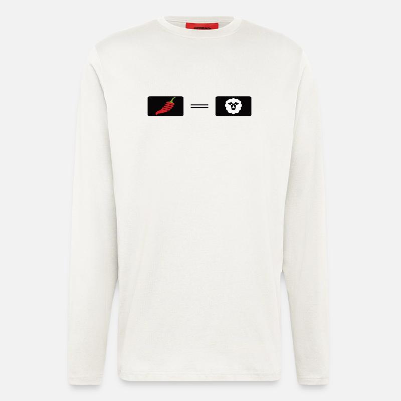 Feuriger Chili-Pfeffer mit Schaf-Design - Langarmshirt - made by SPREAD  - OFF WHITE