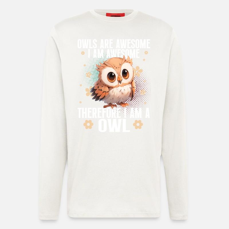 Owl Owls Funny Saying - Longsleeve - made by SPREAD - OFF WHITE