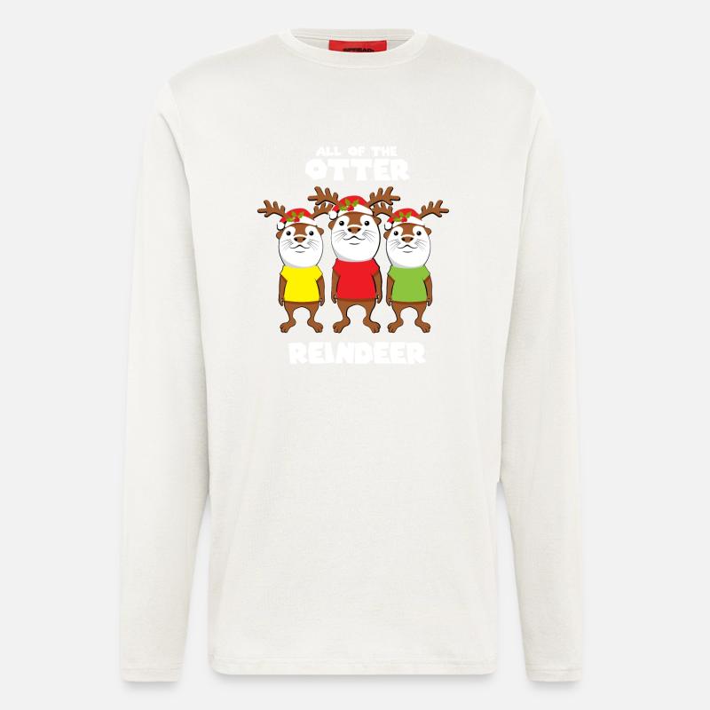 rennes de Noël Otter - Manches longues bio décontracté fabriqué en UE - OFF WHITE