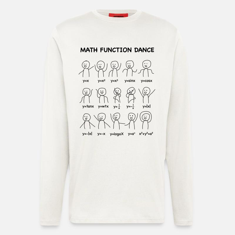 Le (Nerd-shirt) 'Math Fonction Dance' - Manches longues bio décontracté fabriqué en UE - OFF WHITE