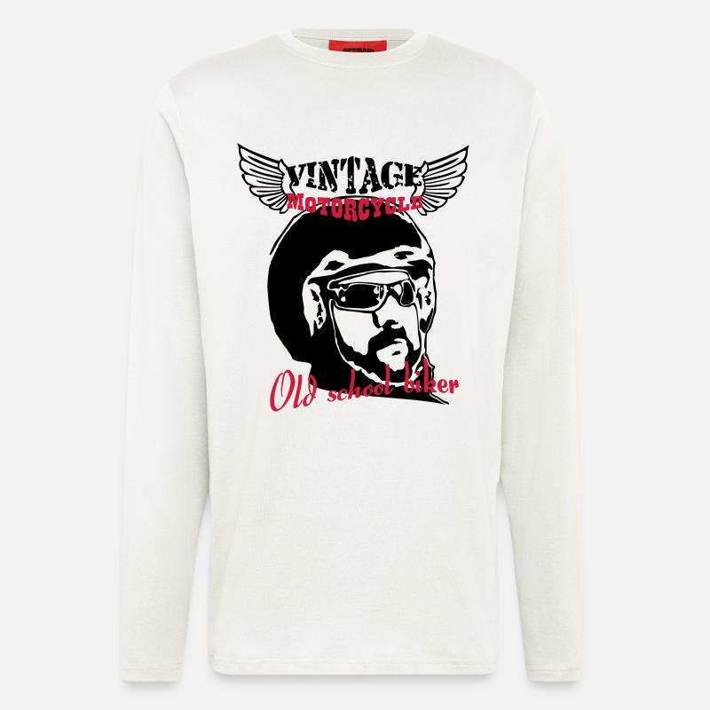 Old Biker Motorcycle 1 - Langarmshirt - made by SPREAD  - OFF WHITE