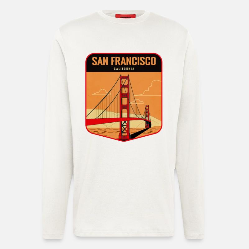 Golden Gate Retro Badge San Francisco - Longsleeve - made by SPREAD  - OFF WHITE