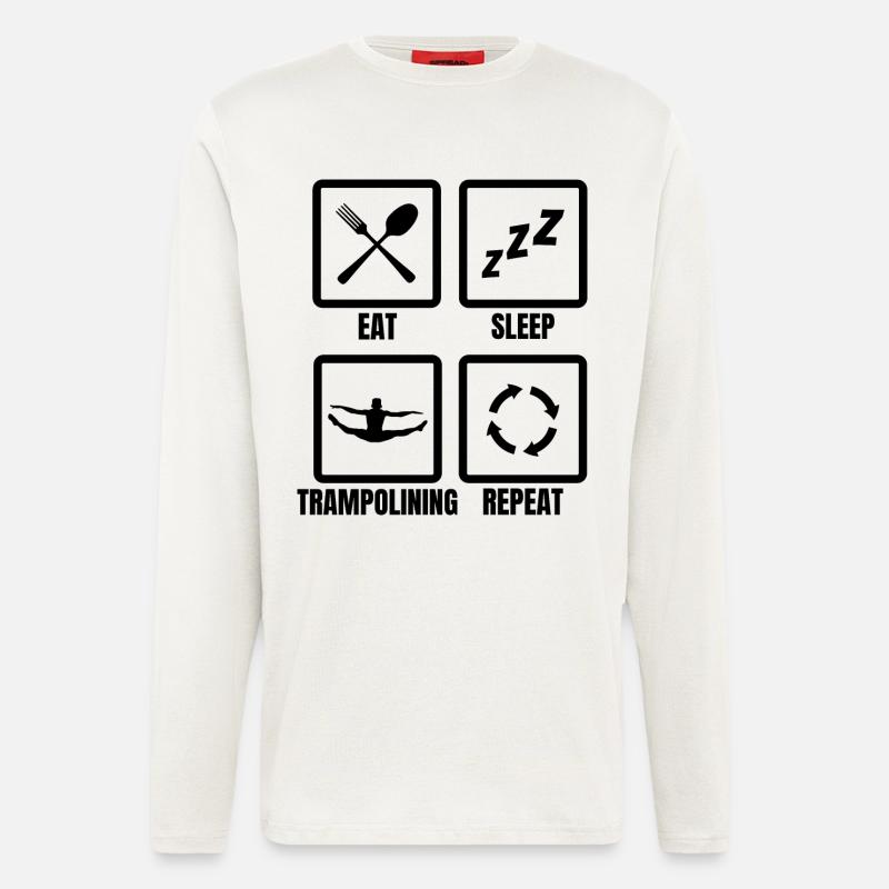 Eating, sleeping, repeating trampoline - Longsleeve - made by SPREAD  - OFF WHITE