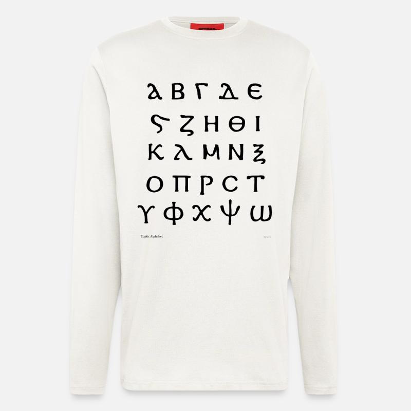 Koptisches Alphabet (schwarz) - Langarmshirt - made by SPREAD  - OFF WHITE