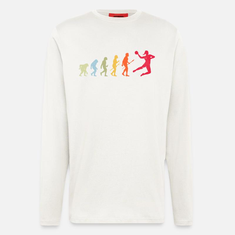 Évolution du handball - Manches longues bio décontracté fabriqué en UE - OFF WHITE