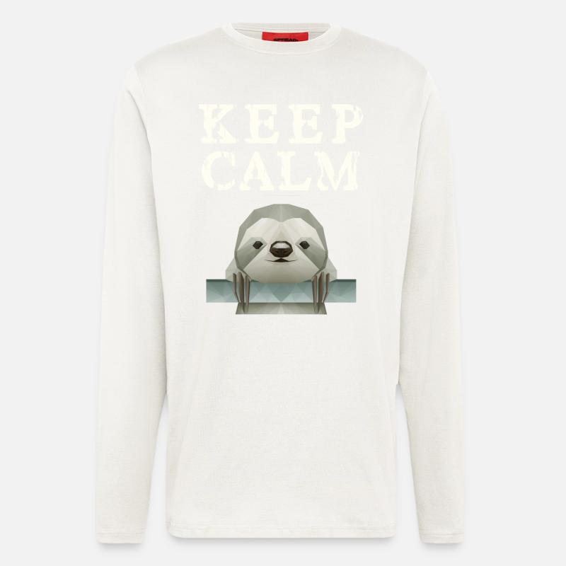 Keep Calm Faultier - Langarmshirt - made by SPREAD  - OFF WHITE