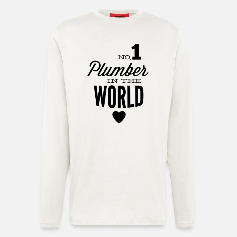 Bester Klempner der Welt - Langarmshirt - made by SPREAD  - OFF WHITE
