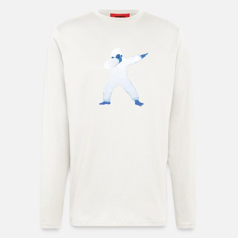 Dabbing Yeti Dab Dance - Manches longues bio décontracté fabriqué en UE - OFF WHITE
