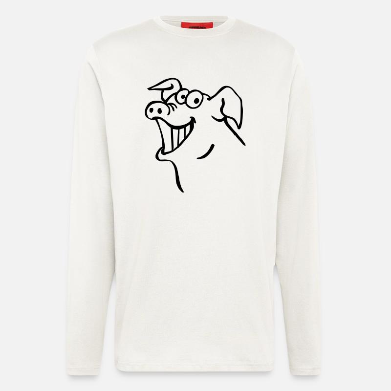 Schwein lacht - Langarmshirt - made by SPREAD  - OFF WHITE
