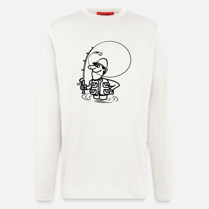 angeln spass - Langarmshirt - made by SPREAD  - OFF WHITE
