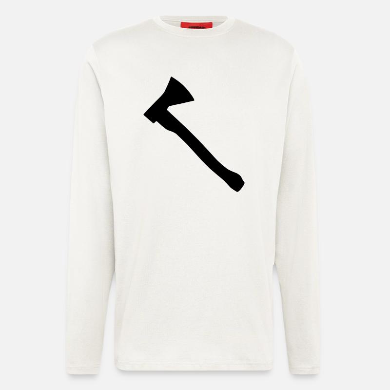 axt silhouette - Langarmshirt - made by SPREAD  - OFF WHITE