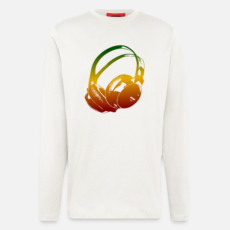 Kopfhörer Reggae - Langarmshirt - made by SPREAD  - OFF WHITE