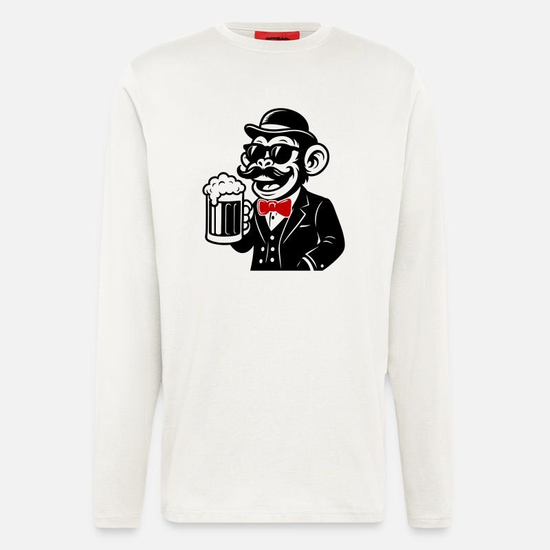 Affe Bier Sir - Langarmshirt - made by SPREAD  - OFF WHITE