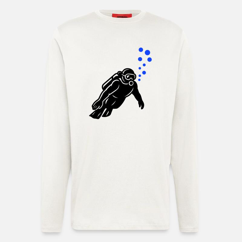 Taucher Silhouette - Langarmshirt - made by SPREAD  - OFF WHITE