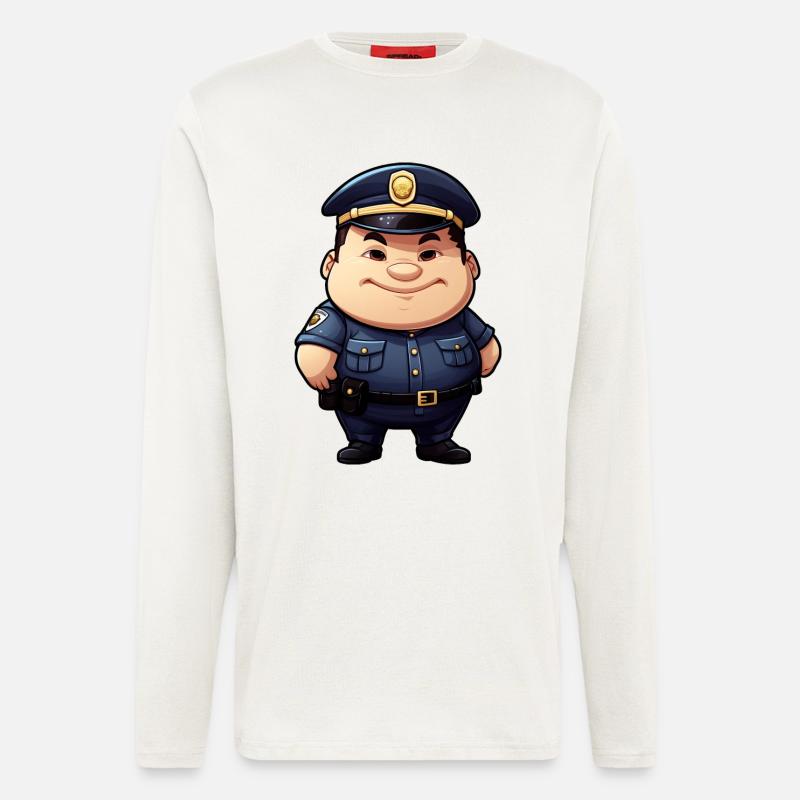 dicker Polizist - Langarmshirt - made by SPREAD  - OFF WHITE