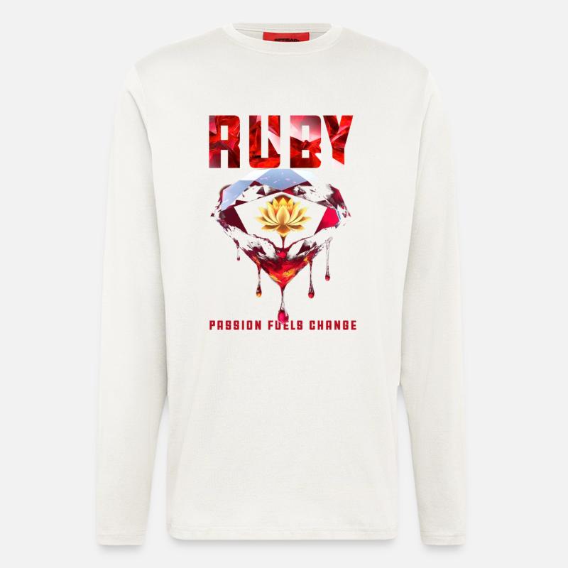Birthstone July Ruby - Longsleeve - made by SPREAD  - OFF WHITE