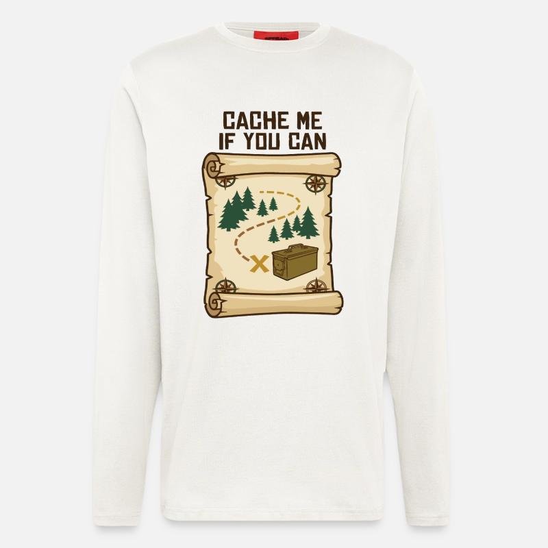 Geocaching Schatzsuche - Langarmshirt - made by SPREAD  - OFF WHITE