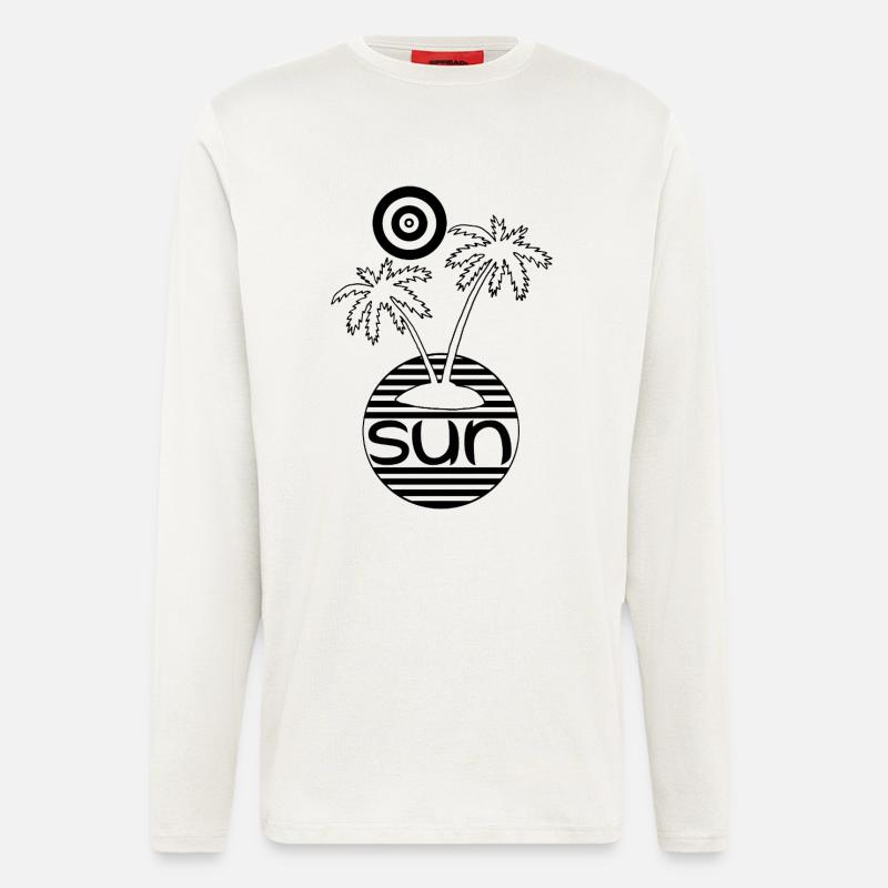 Paradies in der Sonne (schwarz) - Langarmshirt - made by SPREAD  - OFF WHITE