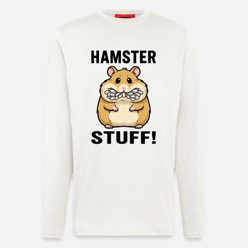 Hamster Stuff Samenwangen Nagetier - Langarmshirt - made by SPREAD - OFF WHITE