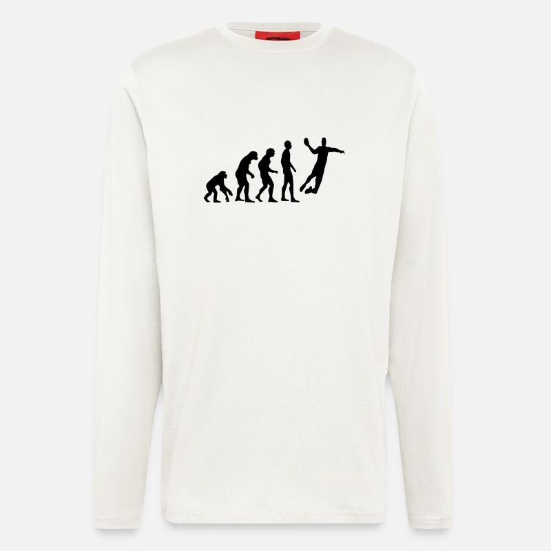 Human Evolution Handball - Langarmshirt - made by SPREAD  - OFF WHITE