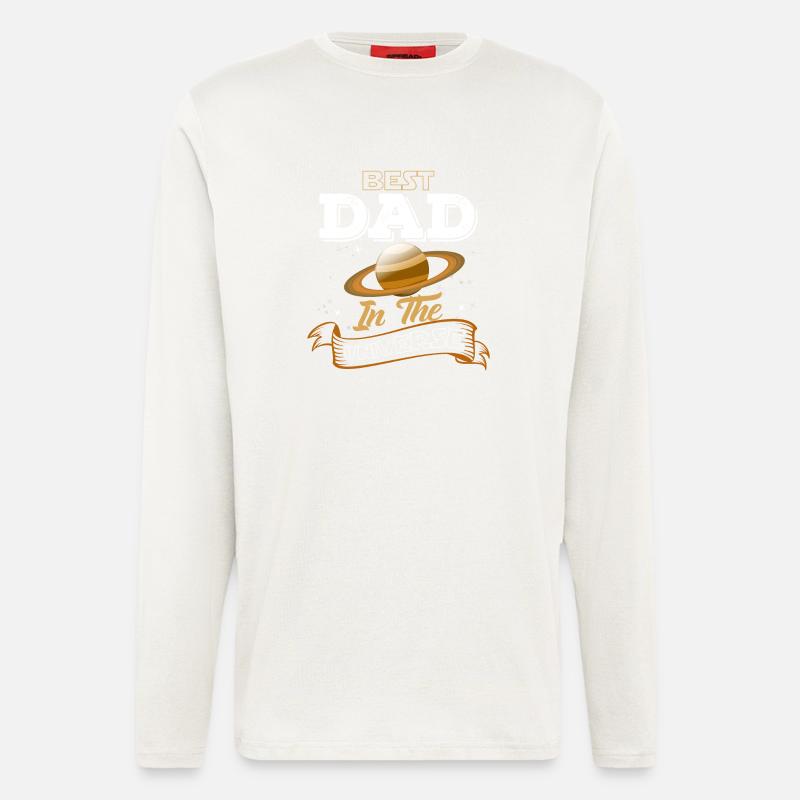 Meilleur papa dans l'univers - Manches longues bio décontracté fabriqué en UE - OFF WHITE