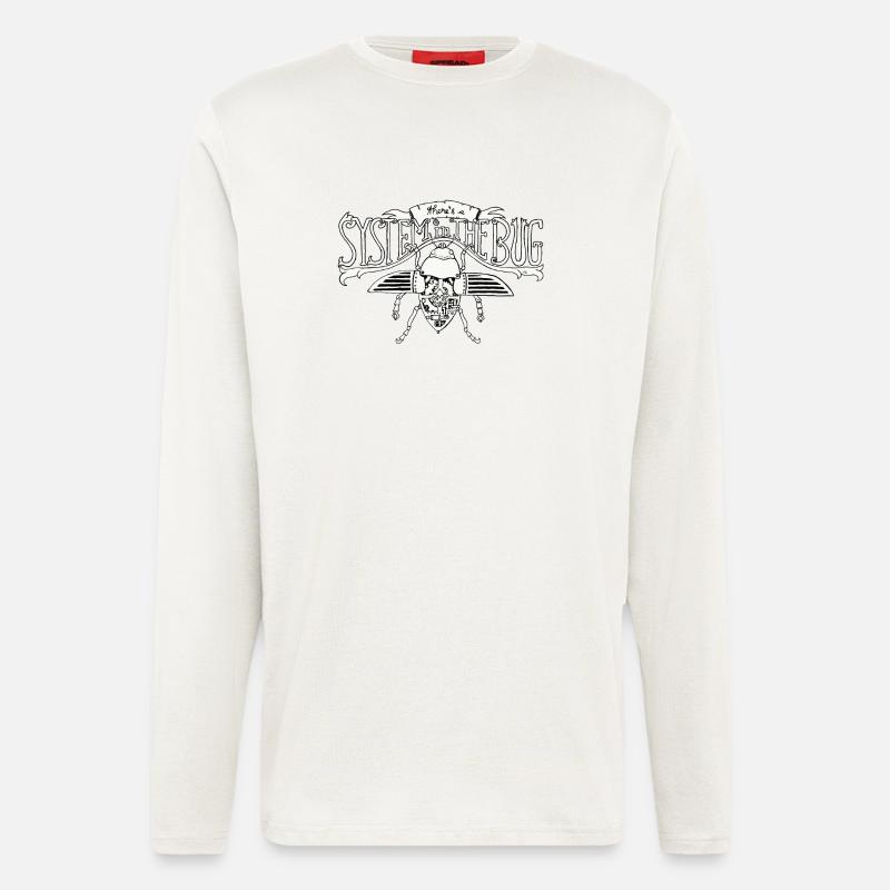 Système dans le Bug - Manches longues bio décontracté fabriqué en UE - OFF WHITE