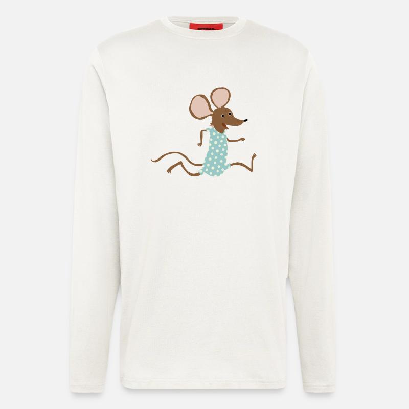 Maus geht baden - Langarmshirt - made by SPREAD  - OFF WHITE