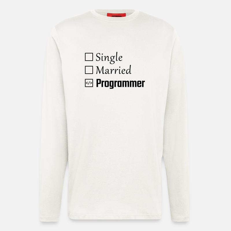 Single, Married, Programmer - Longsleeve - made by SPREAD  - OFF WHITE