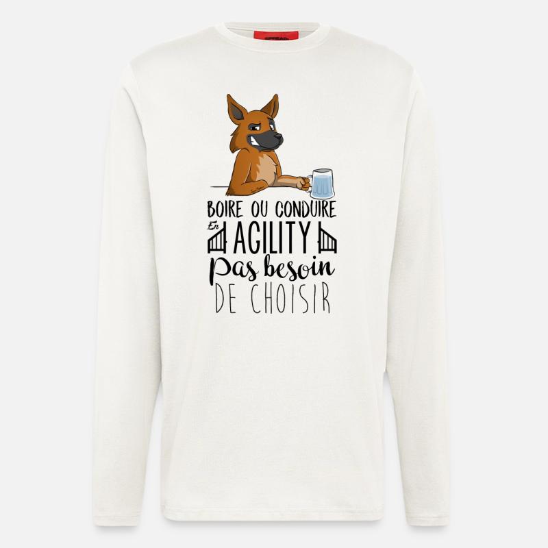 Trinken oder Fahren - Schäferhund - Langarmshirt - made by SPREAD  - OFF WHITE