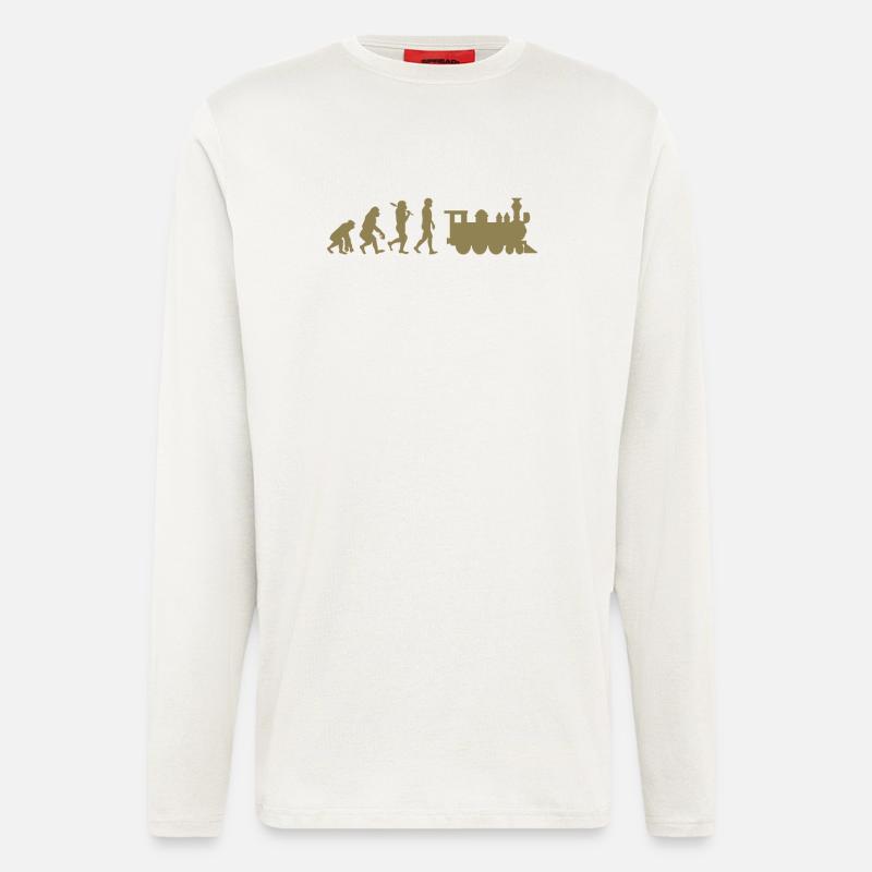 Evolution Eisenbahn Lokomotive - Langarmshirt - made by SPREAD  - OFF WHITE