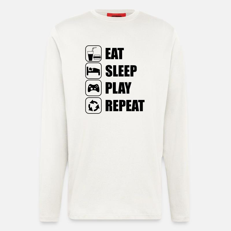 Eat Sleep Play Repeat - Langarmshirt - made by SPREAD  - OFF WHITE