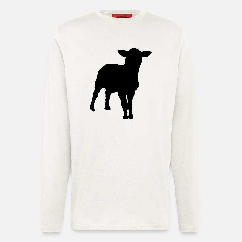 mouton sheep silhouette ombre shadow3 - Manches longues bio décontracté fabriqué en UE - OFF WHITE
