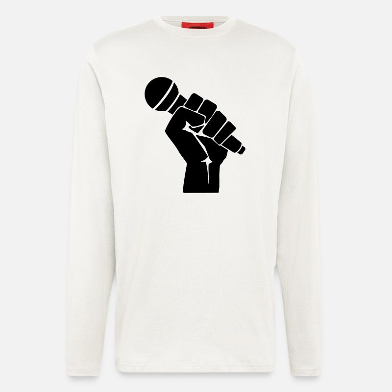 Fist with microphone - Longsleeve - made by SPREAD  - OFF WHITE