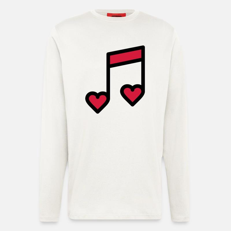 Romantische Musik Note - Langarmshirt - made by SPREAD  - OFF WHITE