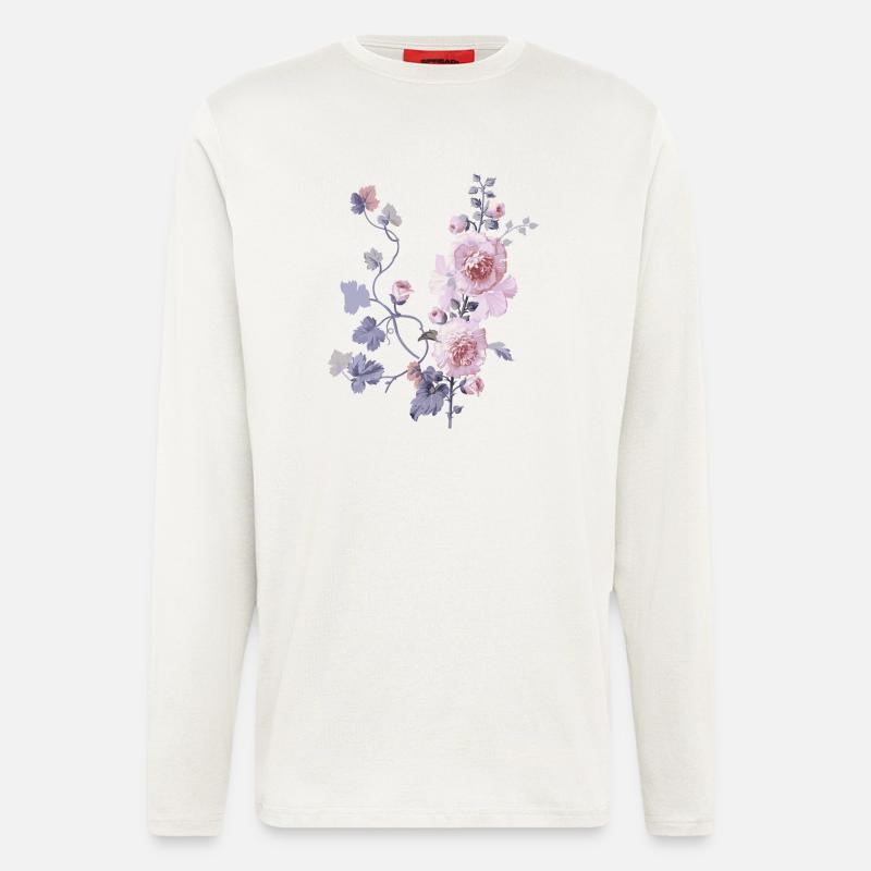 Schlichte Blumen - Langarmshirt - made by SPREAD  - OFF WHITE
