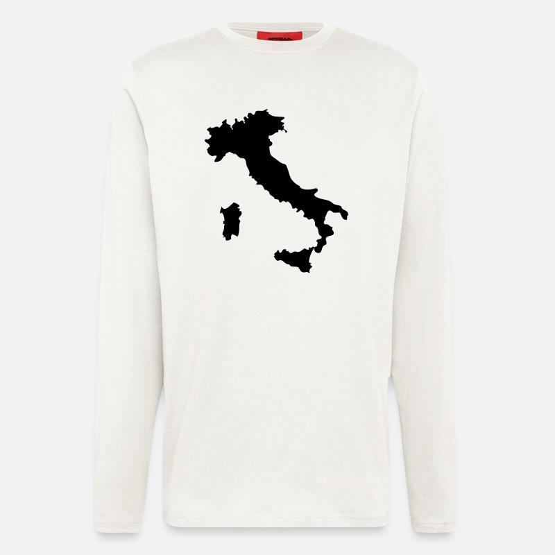 Italy Map Map - Longsleeve - made by SPREAD  - OFF WHITE
