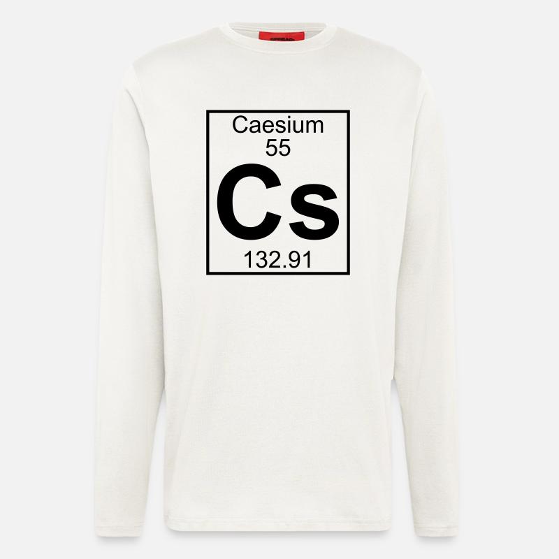 Element 055 - Cs (caesium) - Full - Manches longues bio décontracté fabriqué en UE - OFF WHITE