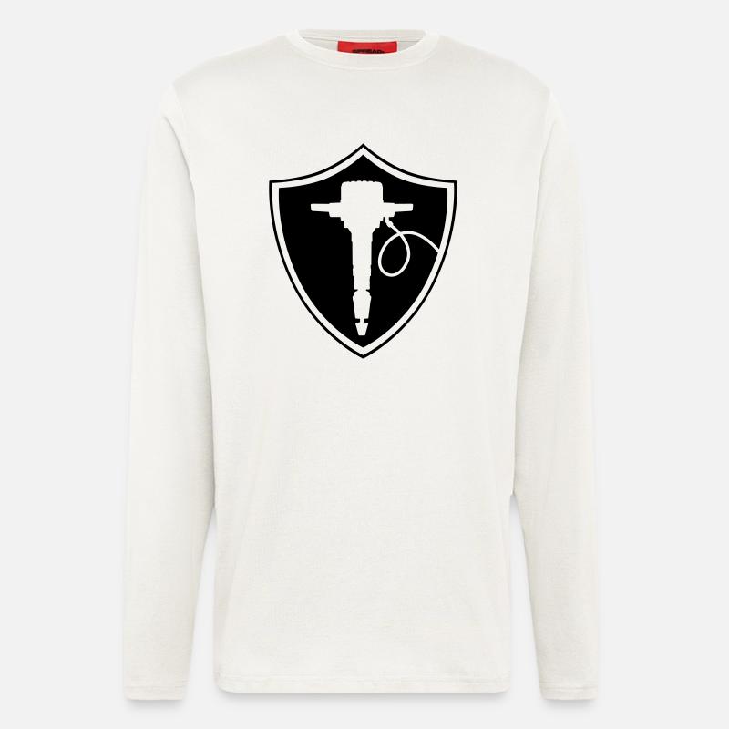 presslufthammer_schild - Langarmshirt - made by SPREAD  - OFF WHITE