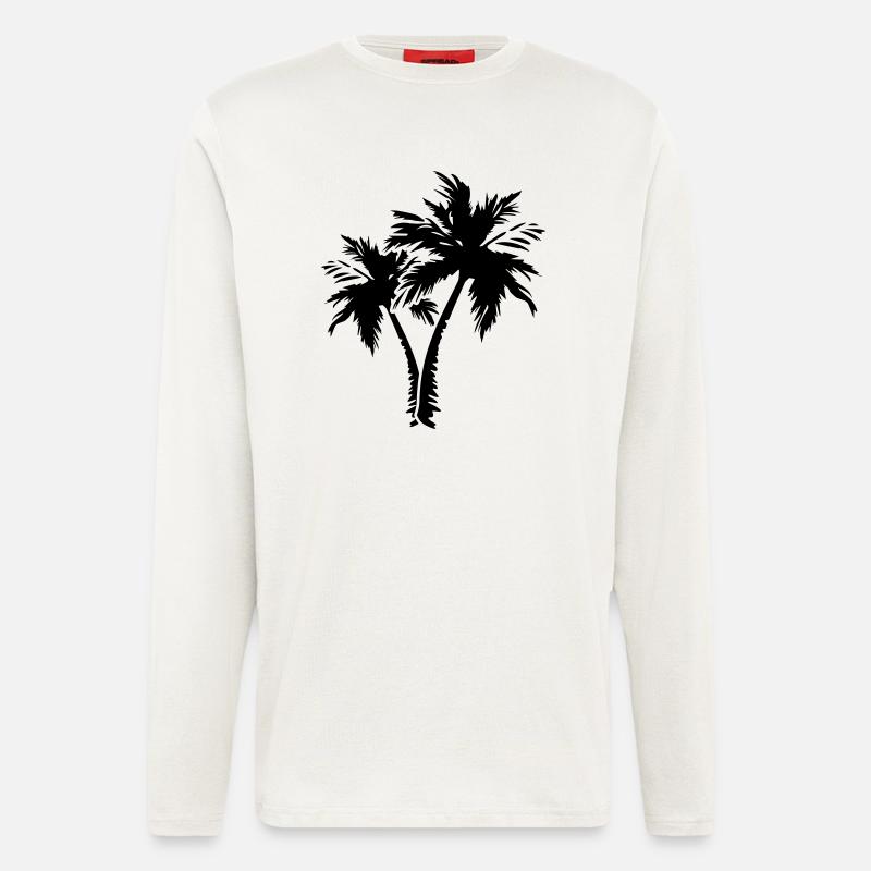 palm trees - Langarmshirt - made by SPREAD  - OFF WHITE