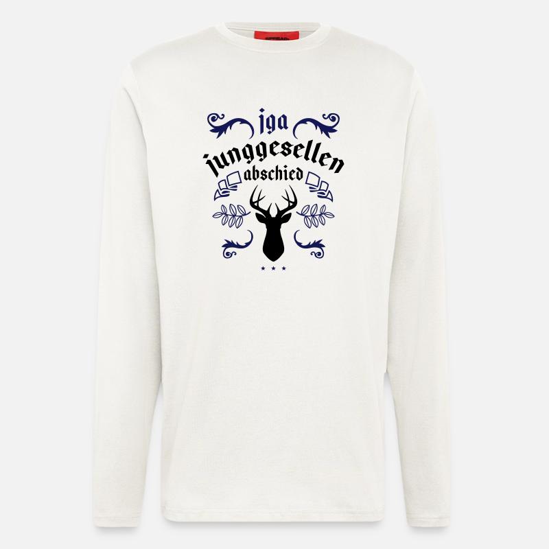 junggesellenabschied jga hirsch - Langarmshirt - made by SPREAD - OFF WHITE