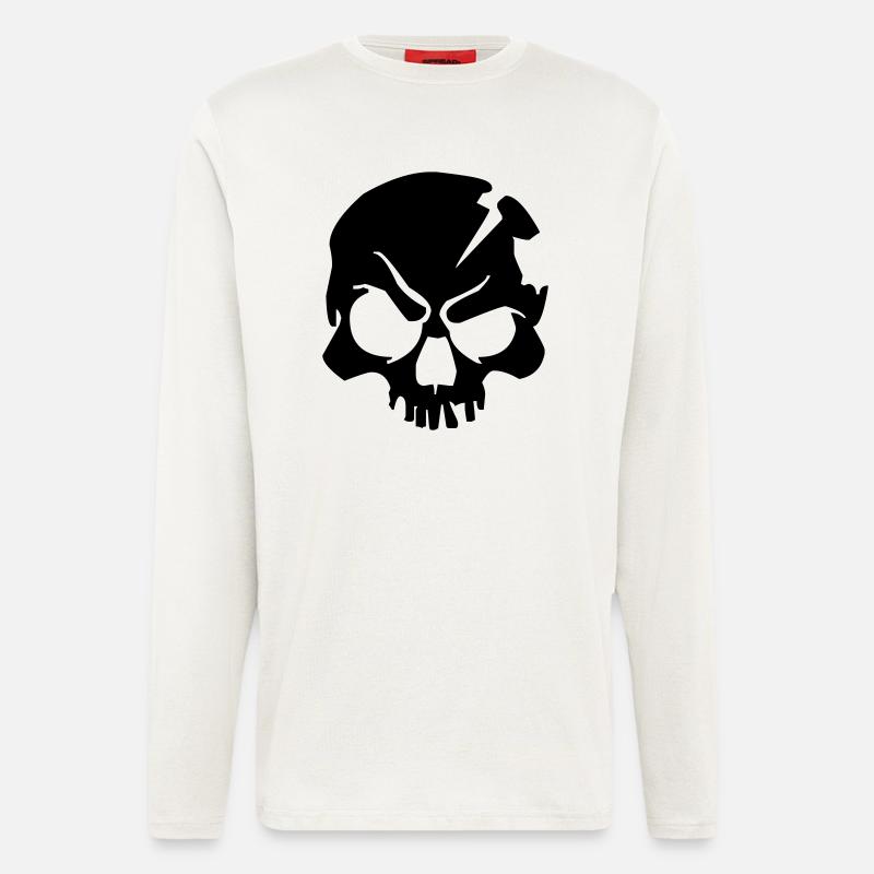 skull design bone - Langarmshirt - made by SPREAD  - OFF WHITE