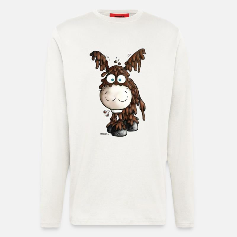 Drolliger Poitou Esel - Eselchen - Langarmshirt - made by SPREAD  - OFF WHITE