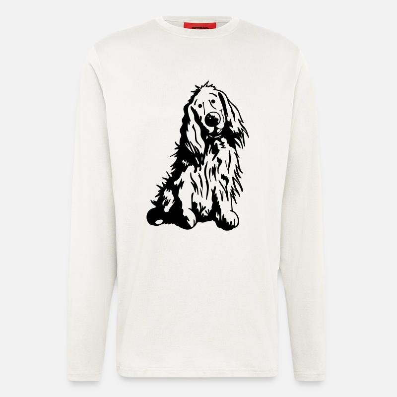 Mignon Cocker Spaniel Anglais - Manches longues bio décontracté fabriqué en UE - OFF WHITE