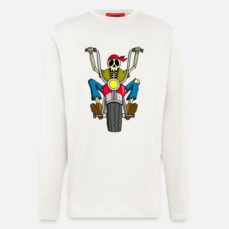 Skeleton-Biker - Langarmshirt - made by SPREAD  - OFF WHITE