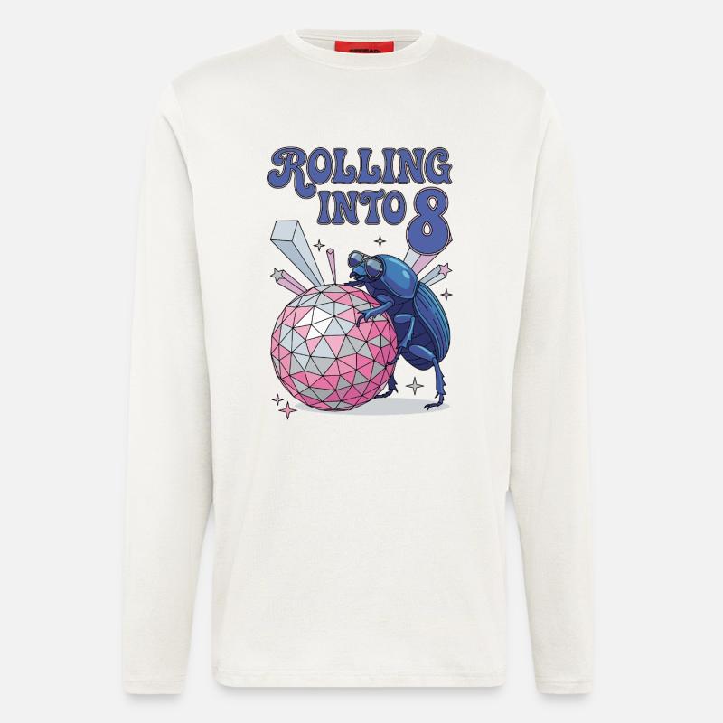 Rolling Into 8 Disco-Mistkäfer - Longsleeve - made by SPREAD  - OFF WHITE