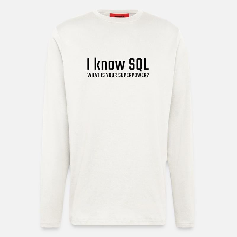 I know SQL - Longsleeve - made by SPREAD  - OFF WHITE
