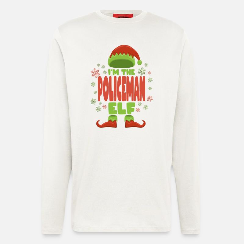 Policeman Christmas Elf - Longsleeve - made by SPREAD  - OFF WHITE