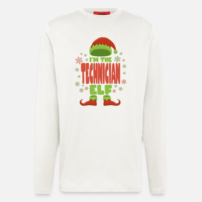 Technician Christmas Elf - Longsleeve - made by SPREAD  - OFF WHITE